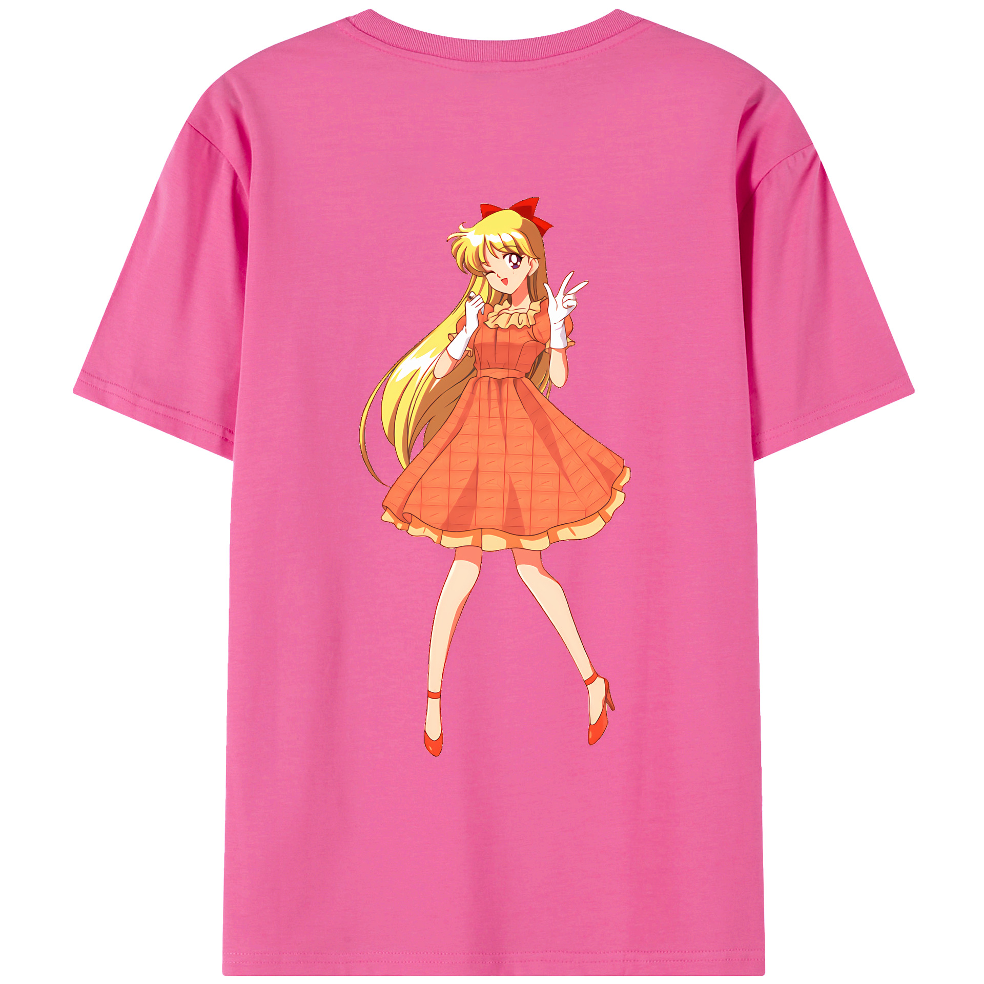 （画像用） 美少女戦士セーラームーン 愛野 美奈子 あいの みなこ Sailor Moon Aino Minako レディース半袖Tシャツ(バックプリント)